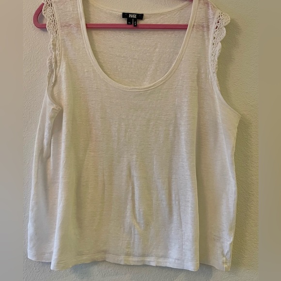 PAIGE White CHRISSY LINEN TANK Sz XL - Picture 2 of 7